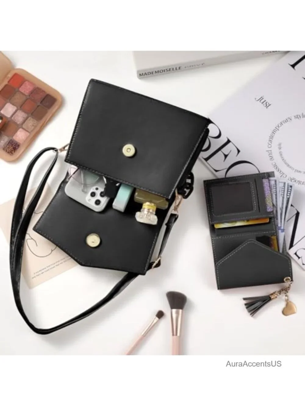 Trendy Small Satchel Crossbody Bag with Detachable Chain
